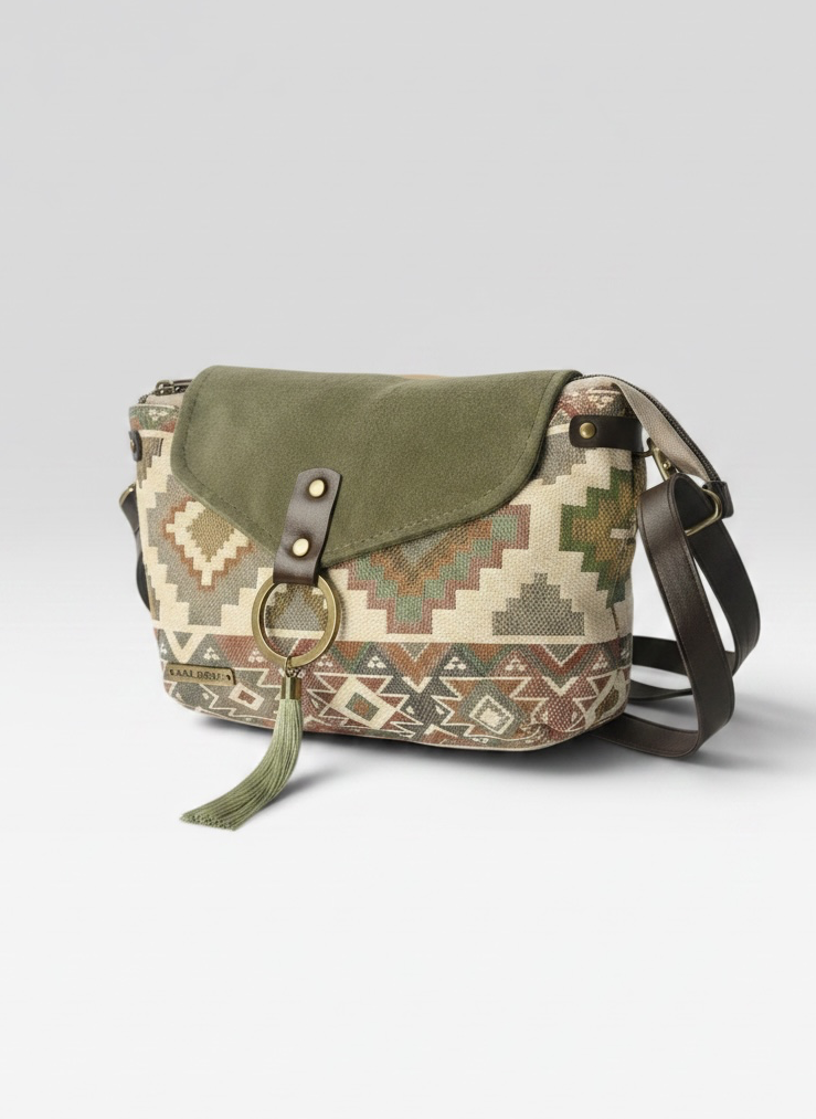 Mini Bandolera *Kilim Sage*. Pieza única hecha a mano. Num 117