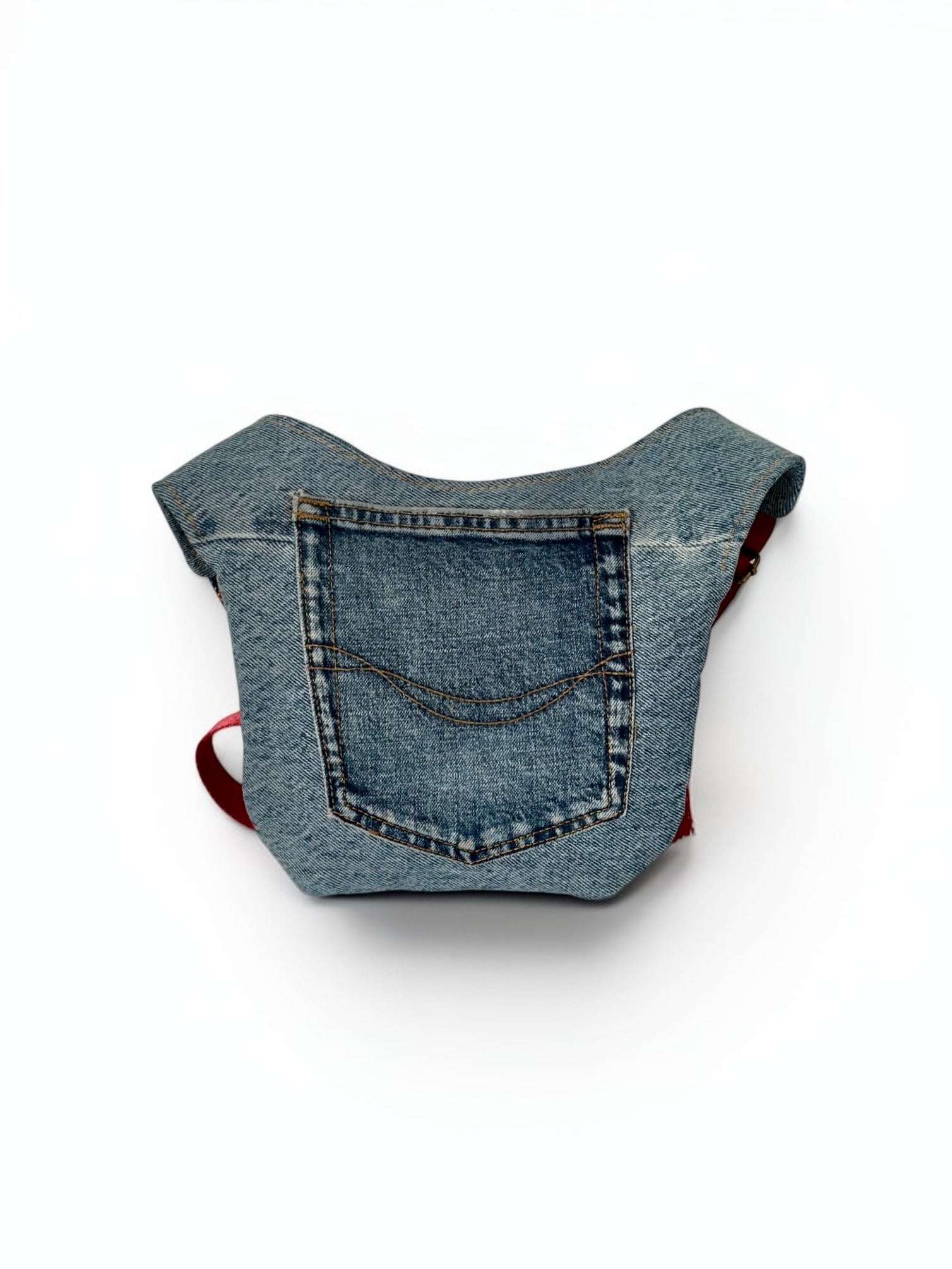 Riñonera Jeans *Flor de Batik*. Pieza única hecha a mano. Num 98