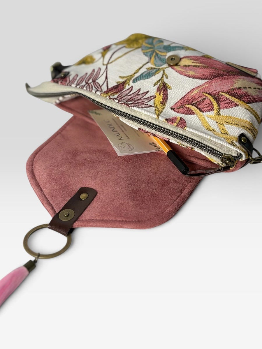 Mini Bandolera *Tropical Bloom*. Pieza única hecha a mano. Num 115