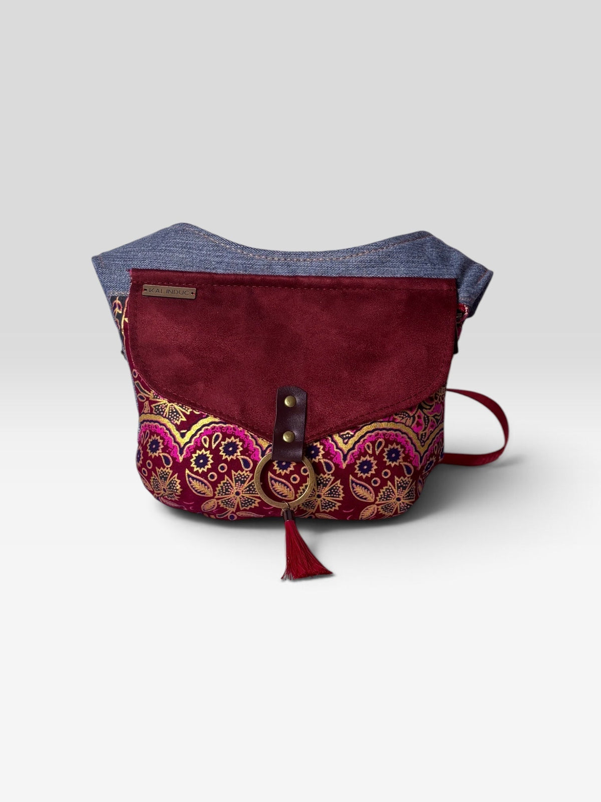 Riñonera Jeans *Java Bordeaux*. Pieza única hecha a mano. Num 127