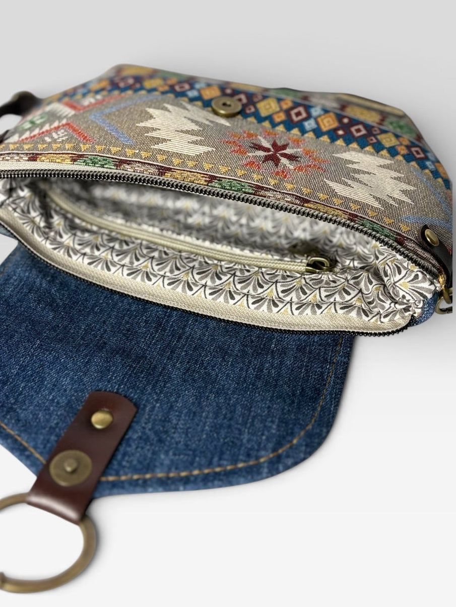Mini Bandolera *Kilim Jeans*. Pieza única hecha a mano. Num 120