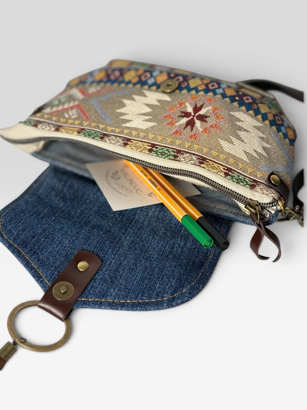 Mini Bandolera *Kilim Jeans*. Pieza única hecha a mano. Num 120