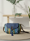 Mini Bandolera *Étnica Blue*. Pieza única hecha a mano. Num 114