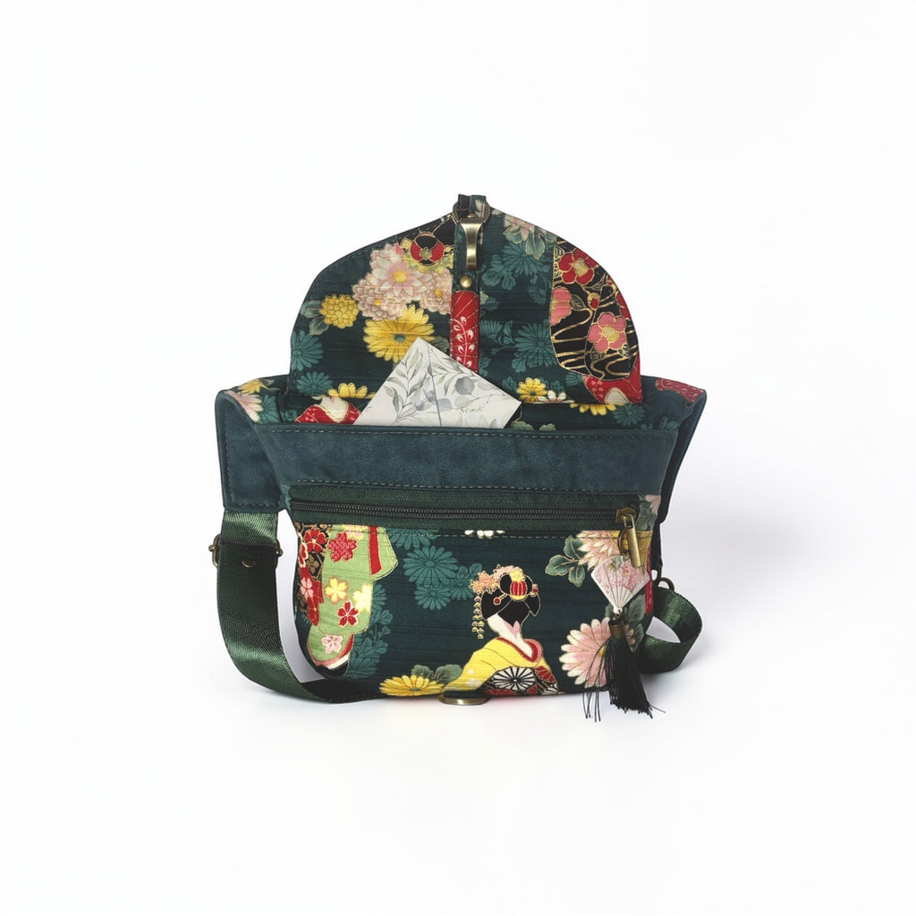 Riñonera Elegant *Kimono Jade*. Pieza única hecha a mano. Num 92