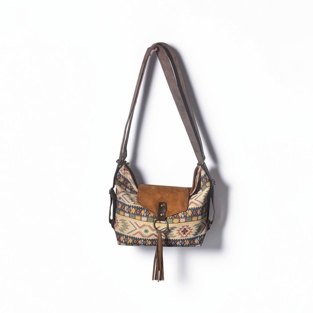 Bolso Convertible en Mochila *Terra Kilim*. Pieza única hecha a mano. Num. 93