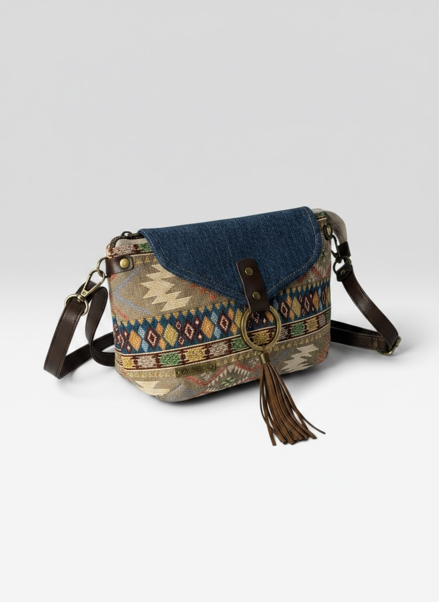 Mini Bandolera *Kilim Jeans*. Pieza única hecha a mano. Num 120