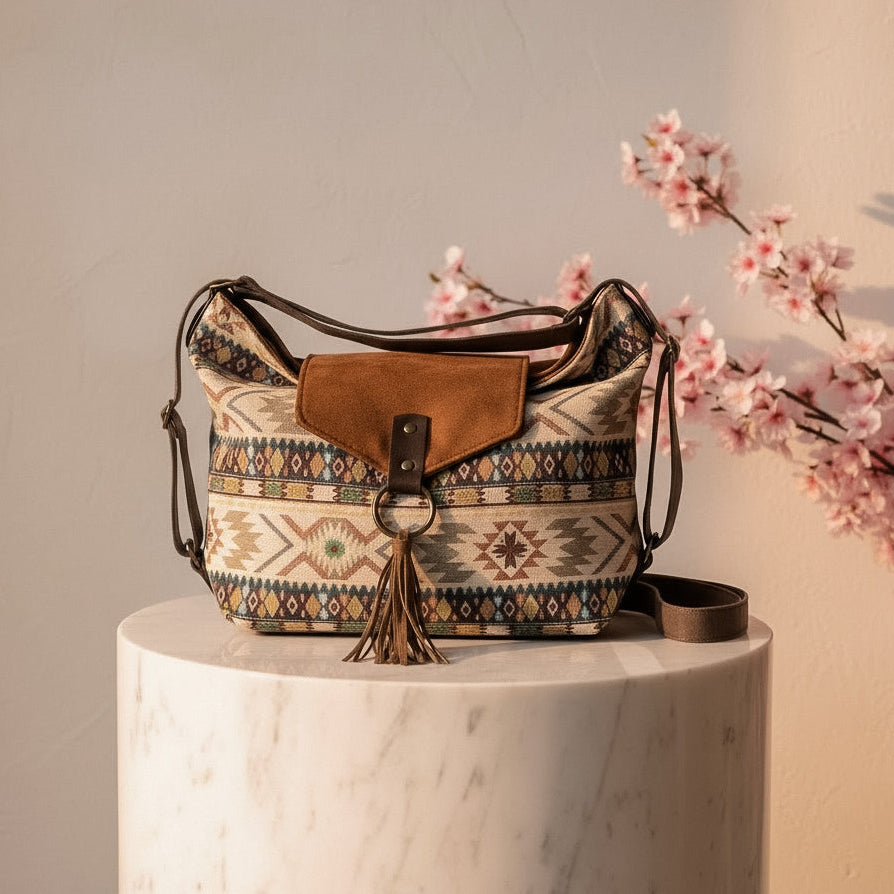 Bolso Convertible en Mochila *Terra Kilim*. Pieza única hecha a mano. Num. 93