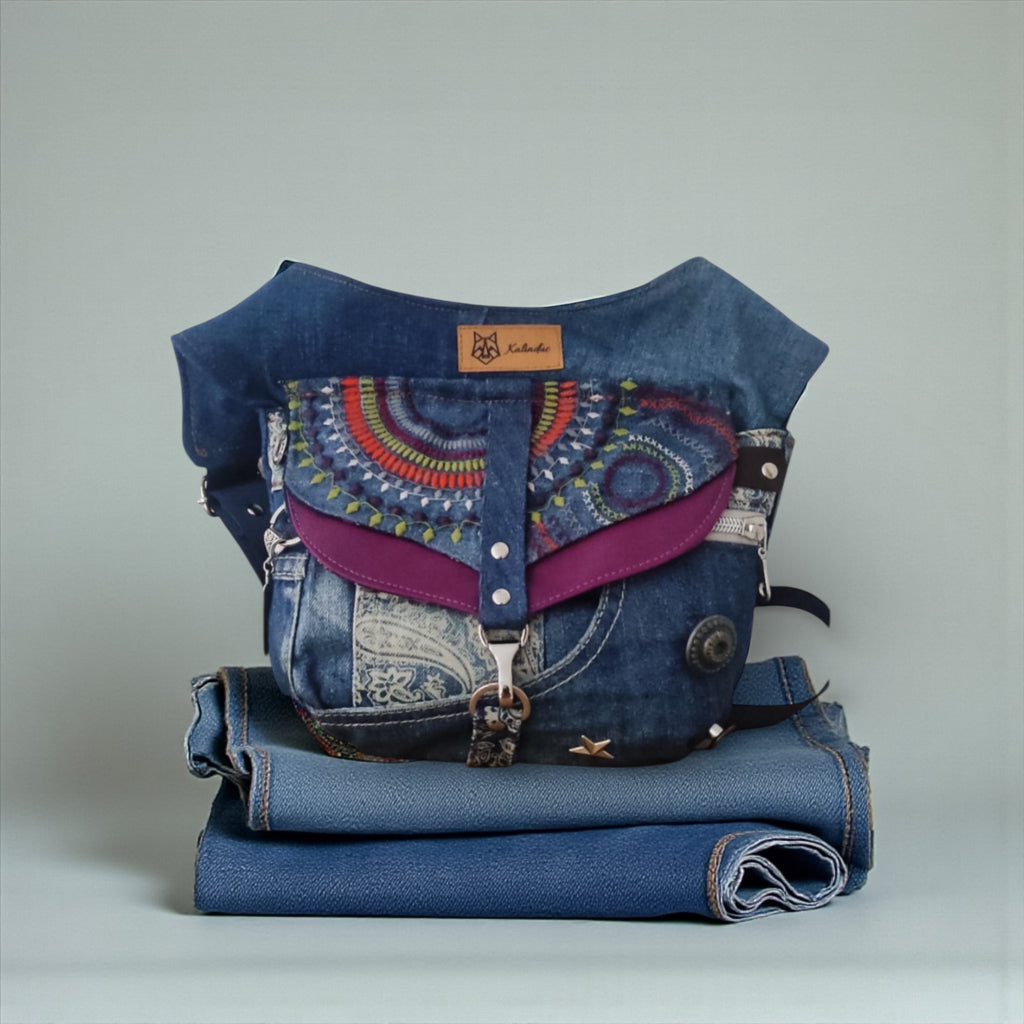 Riñonera Jeans *100% Recycled*. Pieza única hecha a mano. Num 71