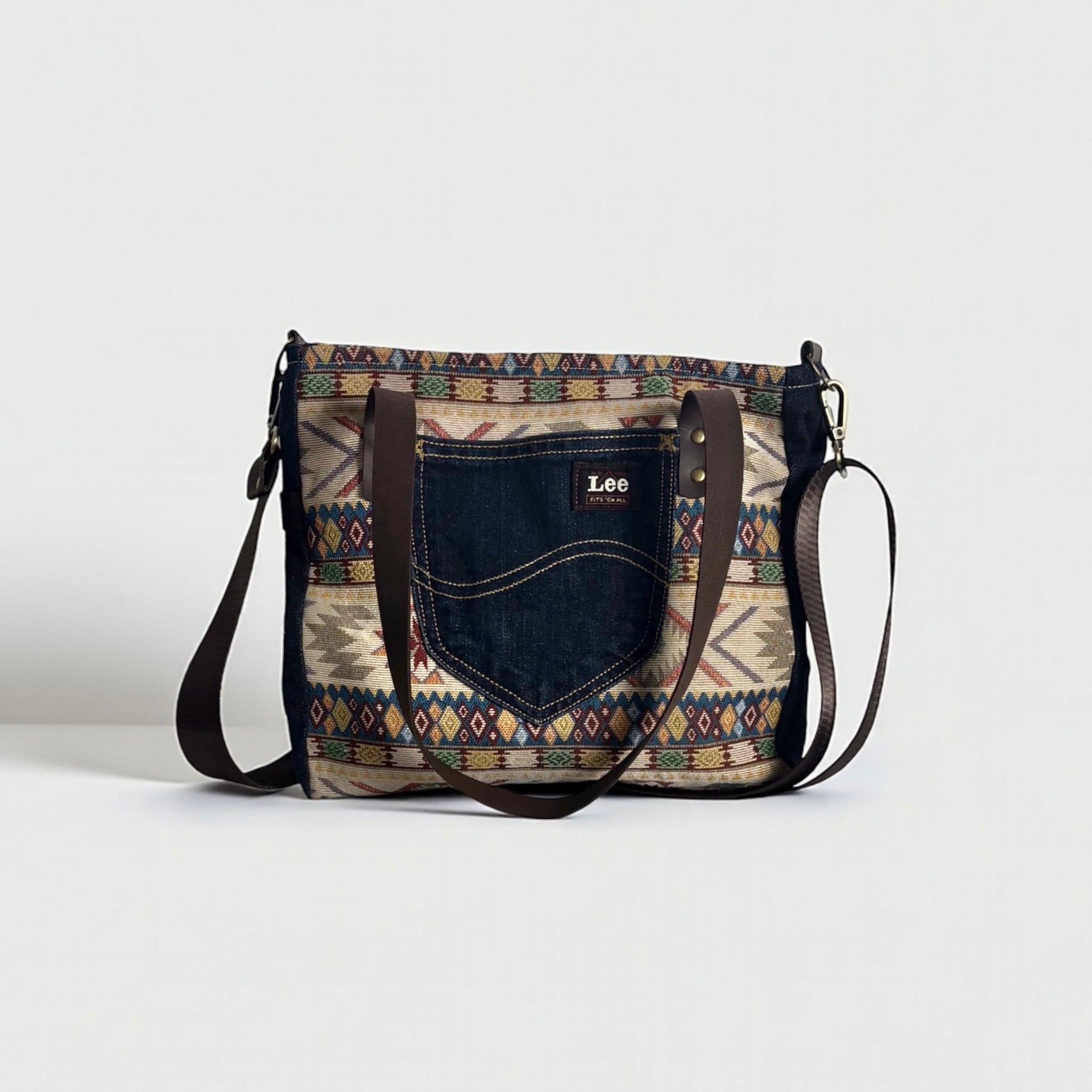 Bolso Jeans Recycled *Bohemia Sun*. Pieza única hecha a mano. Num 83