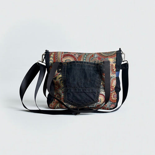 Bolso Jeans Upcycled *Pasley Sunset*. Pieza única hecha a mano. Num 86