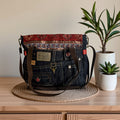 Bolso Jeans *Kimli Turco Burdeos*. Pieza única hecha a mano. Num 80