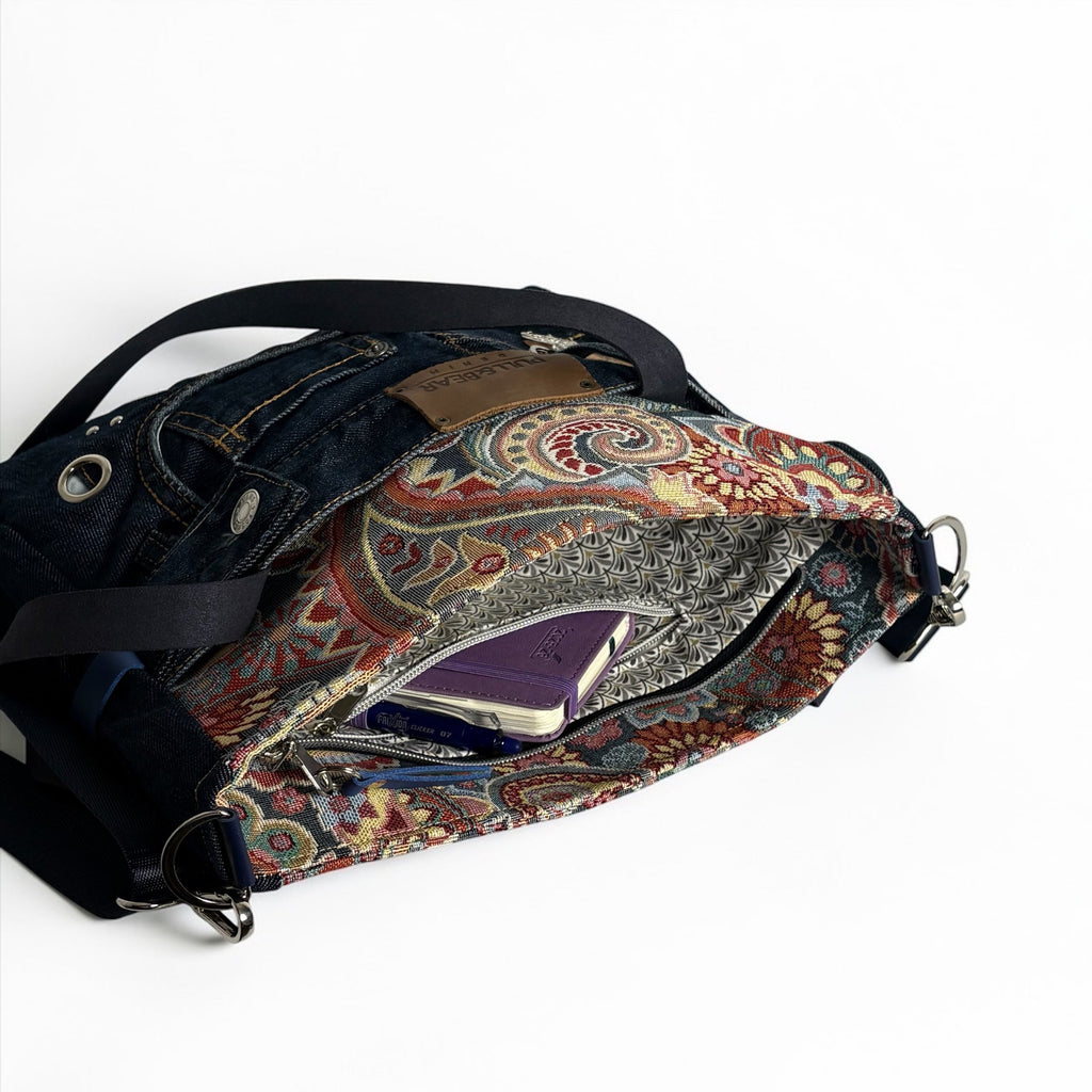 Bolso Jeans Recycled *Pasley Sunset*. Pieza única hecha a mano. Num 86